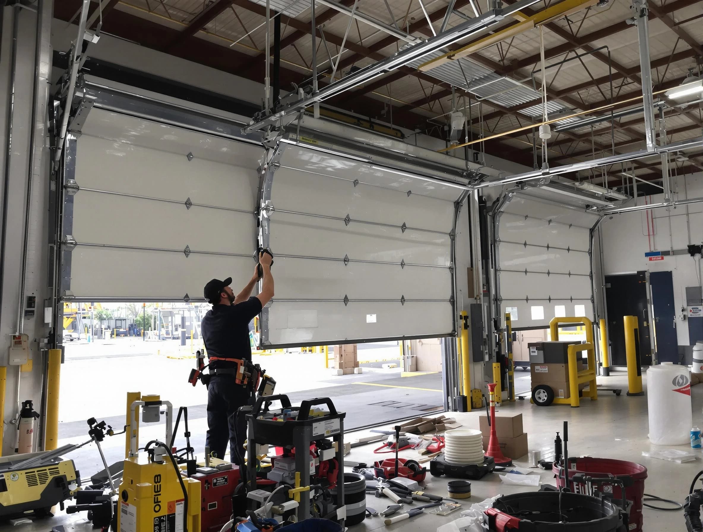 Meadow Lake Garage Door Repair technician performing commercial garage door repair in Meadow Lake