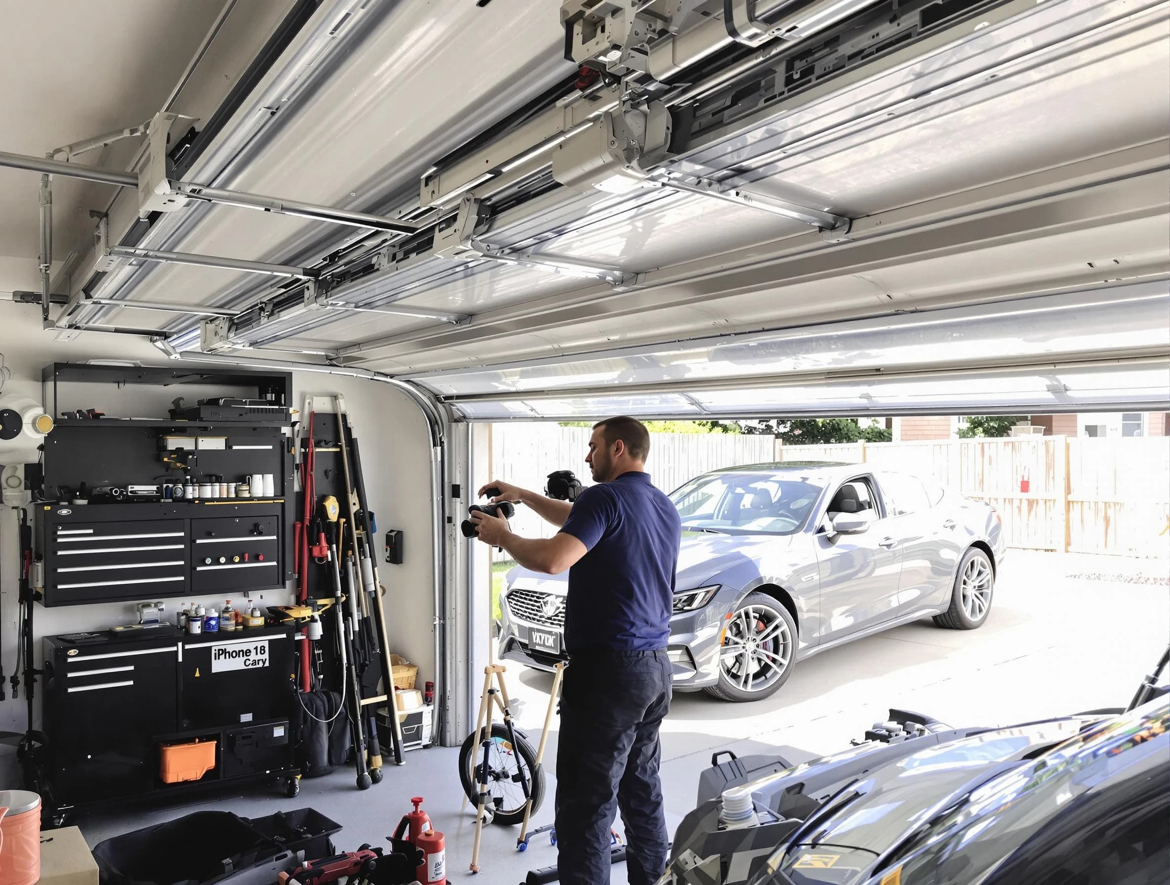 Meadow Lake Garage Door Repair technician fixing noisy garage door in Meadow Lake