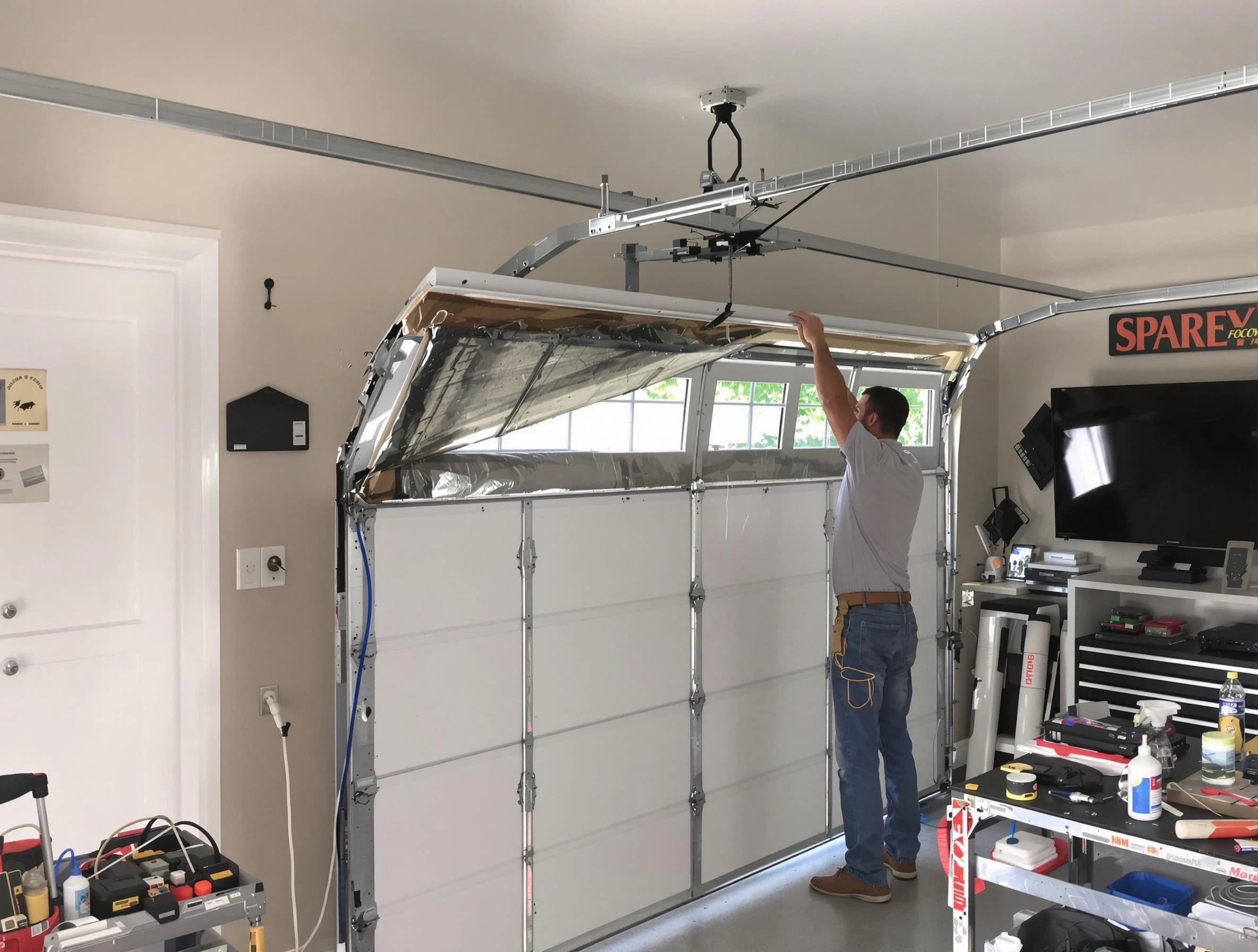 Garage door section replacement by Meadow Lake Garage Door Repair in Meadow Lake